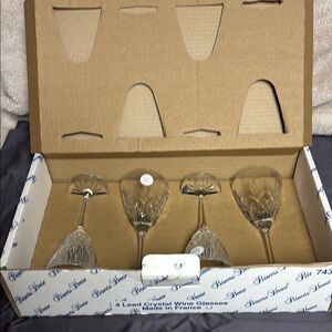 NIB Princess House Highlights Etched Crystal Wine Glasses Set/4 (2 sets)sold sep
